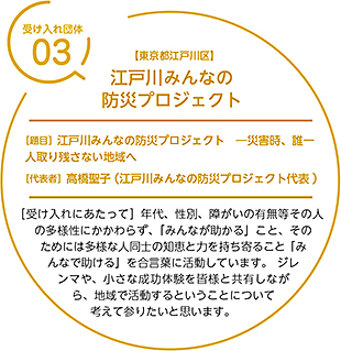 江戸川みんなの防災プロジェクト　―災害時、誰一人取り残さない地域へ